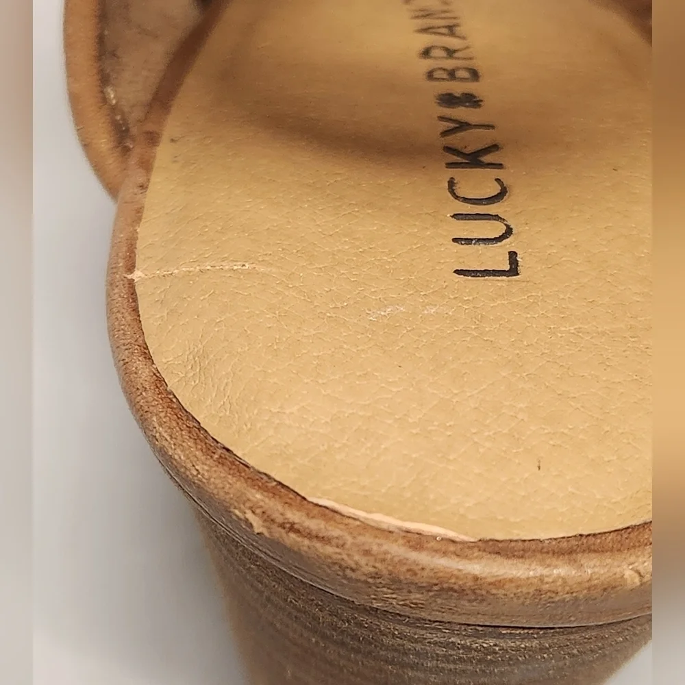 Lucky Brand Women’s 10 Hatoraa Slingback Peep Toe Sandal Heel - Picture 8 of 16